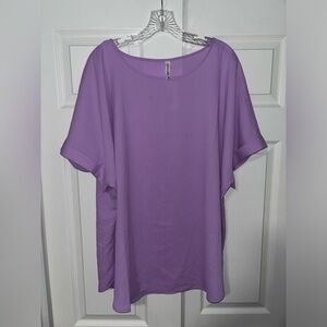 NEVER WORN Lavendar ZENANA 3X Women’s Blouse with Curvy Boat Neck
